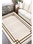 Kahverengi Çizgili Halı Kaymaz Tabanlı Kilim Makinede Yıkanabilir Dot Tabanlı Salon Halısı 5192A 2