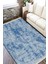 Mavi Modern Halı Kaymaz Tabanlı Kilim Makinede Yıkanabilir Dot Tabanlı Salon Halısı 5152A 2
