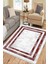 Kırmızı Şeritli Yolluk Yıkanabilir Halı Kaymaz Taban Kilim Dot Tabanlı Oturma Odası Halısı 5268A 3