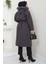 Kapüşonlu Kaşe Mont 120 cm 5