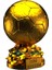Ballon D'or & Altın Eldiven 3D Maket Seti (15 Cm) + Şampiyonlar Ligi Logolu Anahtarlık Hediye 2
