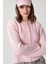 Kadın Hırka Kalın Örgü Kumaş Düz Desen Bisiklet Yaka Pembe 5