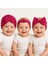 Kız Bebek Fuşya Pembe Fiyonklu Bone Bandana 3lü Set 1