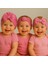 Kız Bebek Pembe Fiyonklu Bone Bandana 3lü Set 1