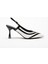 Della Beyaz Siyah Şeritli Arkası Açık Stiletto 4