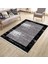 Siyah Çerçeveli Kaymaz Tabanlı Kilim Makinede Yıkanabilir Dot Tabanlı Salon Halısı 5169C 1