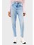 Pamuklu Regular Fit Yüksek Bel Daralan Paça Mom Jeans Bayan Kot Pantolon DW0DW20041 1AB 2