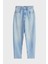 Pamuklu Regular Fit Yüksek Bel Daralan Paça Mom Jeans Bayan Kot Pantolon DW0DW20041 1AB 5