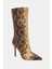 The Revival Kadın Taba Multi Yılan Desenli Topuklu Çizme 4