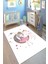 Prenses Desenli Pembe Kaymaz Taban Makinede Yıkanabilir Dot Tabanlı Çocuk Halısı 10008A 1