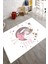 Prenses Desenli Pembe Kaymaz Taban Makinede Yıkanabilir Dot Tabanlı Çocuk Halısı 10008A 3