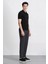 %100 Pamuk Keten Görünümlü Pantolon Beli Lastikli Slim Fit Dar Kesim Cepli Düz Paça 3