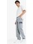 %100 Pamuk Relax Fit Rahat Kesim Kargo Cepli Geniş Paça Jean Pantolon D7263AX25SP 2