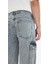 %100 Pamuk Relax Fit Rahat Kesim Kargo Cepli Geniş Paça Jean Pantolon D7263AX25SP 7