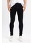 Super Skinny Fit En Dar Kalıp Normal Bel Ekstra Dar Paça Siyah Jean Pantolon R8752AZ24SP 5