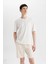 Slim Fit Dar Kesim Cepli Basic Düz Bermuda Şort W1105AZ24SM 2