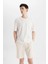 Slim Fit Dar Kesim Cepli Basic Düz Bermuda Şort W1105AZ24SM 3