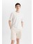 Slim Fit Dar Kesim Cepli Basic Düz Bermuda Şort W1105AZ24SM 4