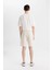 Slim Fit Dar Kesim Cepli Basic Düz Bermuda Şort W1105AZ24SM 7