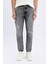 %100 Pamuk 90's Slim Fit Dar Kalıp Yüksek Bel Dar Paça Yırtık Detaylı Jean Pantolon C9829AX24SM 4