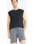 Regular Fit Kısa Boy Cepli File Astarlı Beli Bağcıklı Düz Hafif Kumaş Deniz Şortu E5133AXNS 4