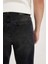 %100 Pamuk 90's Slim Fit Dar Kalıp Yüksek Bel Dar Paça Siyah Jean Pantolon D6612AX24AU 6