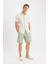 %100 Pamuk Regular Fit Gabardin Bermuda Şort C7684AX25SP 4