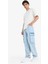 %100 Pamuk Relax Fit Rahat Kesim Geniş Paça Kargo Cepli Jean Pantolon D7274AX25SP 5