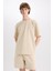 Slim Fit Dar Kesim Dar Paça Basic Düz Şort B8674AX25SP 5