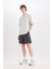 %100 Pamuk Slim Fit Dar Kesim Dar Paça Cepli Basic Düz Şort B8673AX25SM 1