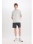 %100 Pamuk Slim Fit Dar Kesim Dar Paça Cepli Basic Düz Şort B8673AX25SM 2