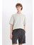 %100 Pamuk Slim Fit Dar Kesim Dar Paça Cepli Basic Düz Şort B8673AX25SM 5