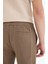 %100 Pamuk Keten Görünümlü Pantolon Beli Lastikli Slim Fit Dar Kesim Cepli Düz Paça D2671AX25SM 6
