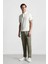 %100 Keten Normal Kesim Crop Duble Paça Yazlık Kumaş Pantolon C1826AX25SM 2