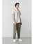 %100 Keten Normal Kesim Crop Duble Paça Yazlık Kumaş Pantolon C1826AX25SM 3