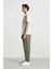 %100 Keten Normal Kesim Crop Duble Paça Yazlık Kumaş Pantolon C1826AX25SM 4