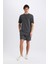 Regular Fit Düz Paça Cepli Basic Düz Şort B8792AX25SM 2