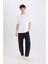 %100 Pamuk Relaxed Slouchy Fit Rahat Beli Lastikli Rahat Kesim Dar Paça Siyah Jean Pantolon B8320AX25SP 2