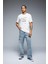 %100 Pamuk Baggy Fit Geniş Kalıp Normal Bel Geniş Paça Jean Yıkamalı Pantolon B3926AX25SP 1