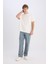 %100 Pamuk Baggy Fit Geniş Kalıp Normal Bel Geniş Paça Jean Yıkamalı Pantolon B3926AX25SP 4