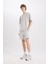 Slim Fit Dar Kesim Dar Paça Basic Düz Şort B8674AX25SP 3