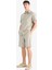 %100 Pamuk Relax Fit Cepli Keten Görünümlü Bermuda Şort C7381AX25SM 1