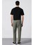 %100 Pamuk Keten Görünümlü Pantolon Beli Lastikli Slim Fit Dar Kesim Cepli Düz Paça D2671AX25SM 7