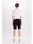 Regular Fit Dokulu Düz Paça Kargo Cepli Basic Düz Şort B8796AX25SM 7