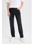 Sergio Regular Fit Esnek Yumuşak Kumaş Normal Kalıp Normal Bel Boru Paça Siyah Jean Pantolon D7335AX25SP 4