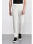 %100 Pamuk Keten Görünümlü Pantolon Beli Lastikli Slim Fit Dar Kesim Cepli Düz Paça D2671AX25SM 6