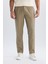 %100 Pamuk Relax Fit Rahat Kesim Düz Paça Keten Görünümlü Yazlık Kumaş Pantolon D4251AX25SM 4