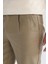 %100 Pamuk Relax Fit Rahat Kesim Düz Paça Keten Görünümlü Yazlık Kumaş Pantolon D4251AX25SM 5