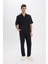 %100 Pamuk Relax Fit Rahat Kesim Yazlık Müslin Kısa Paça Pamuklu Jogger Pantolon D6144AX25SM 2