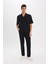%100 Pamuk Relax Fit Rahat Kesim Yazlık Müslin Kısa Paça Pamuklu Jogger Pantolon D6144AX25SM 3